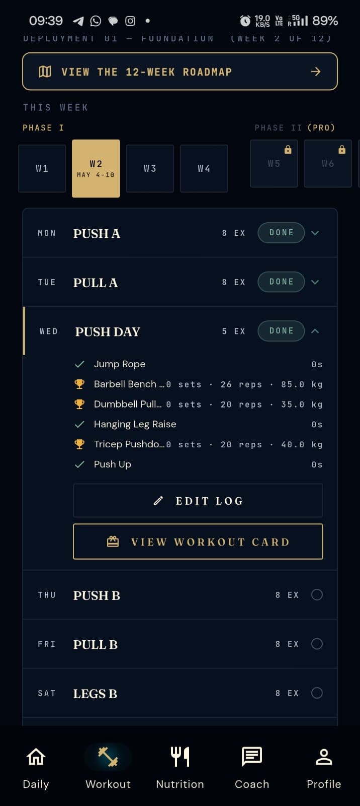 Avya — The Plan screen